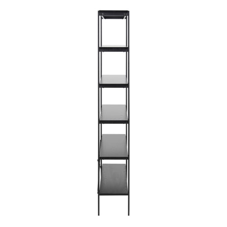 Angus Bookcase with 5 Shelves in Black