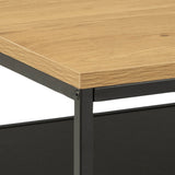 Gila Coffee Table with Open Shelf in Oak & Black