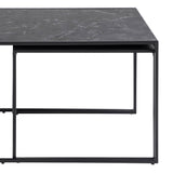 Infinity Square/Coffee Table Setin Matt Black Set of 3