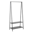 Seaford Clothes Rack with 2 shelves in Black