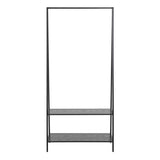 Seaford Clothes Rack with 2 shelves in Black