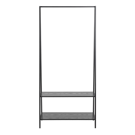 Seaford Clothes Rack with 2 shelves in Black