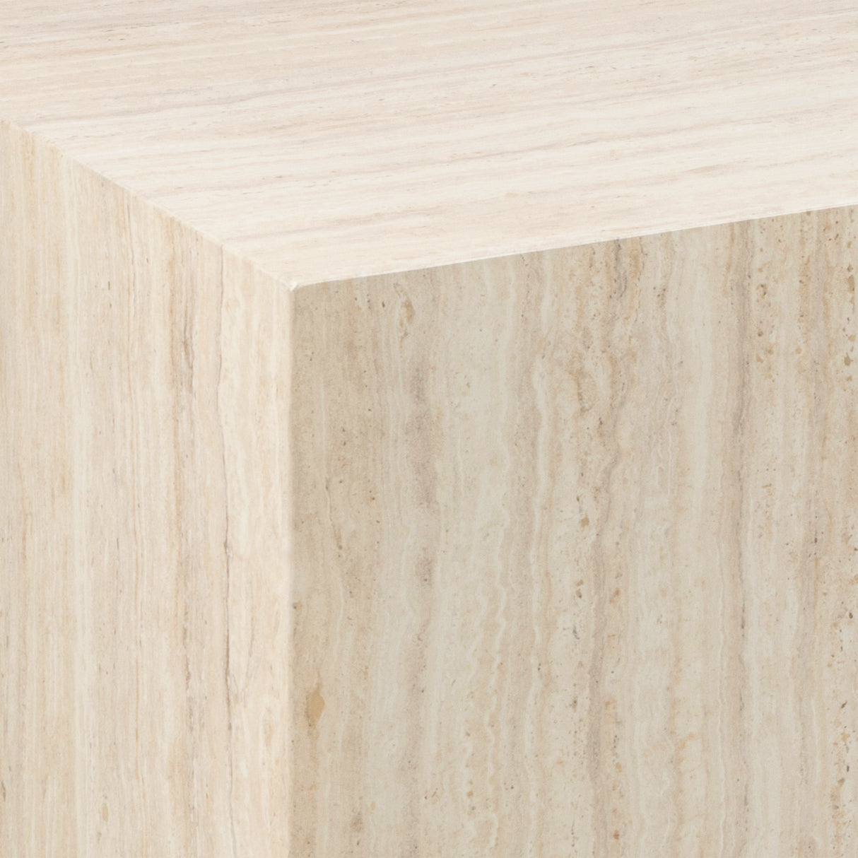 Dice Square Coffee Table Set in Light Travertine Effect