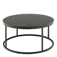 Spiro Coffee Table with Black Marble Melamine Top & Black Legs