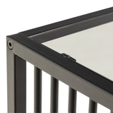 Strington Side Table in Black with Glass Top