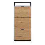 Seaford Shoe Cabinet in Black and Oak