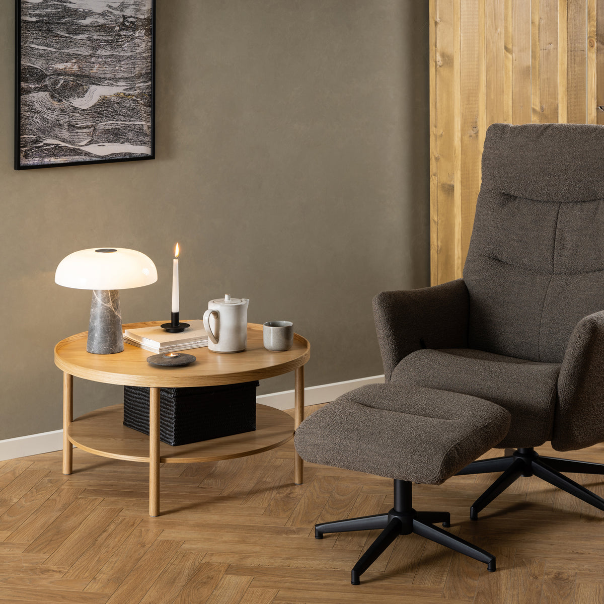 Banbury Round Coffee Table in Oak 80x42cm
