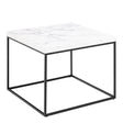 Barossa Coffee Table with White Marble Carrara Top & Black Steel Base 60cm