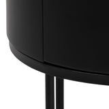 Polo Round Bedside Table in Black