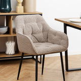 Brooke Dining Chair with Armrest in Monza Beige.