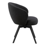 Darlene Dining Chair with Armrest and Swivel Function in Black