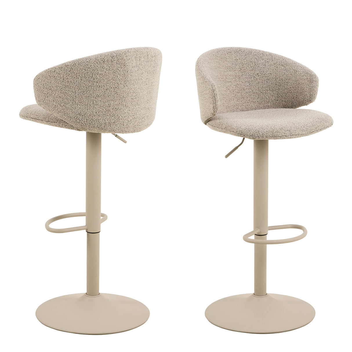 Ella Swivel Beige Bar Stool Set of 2