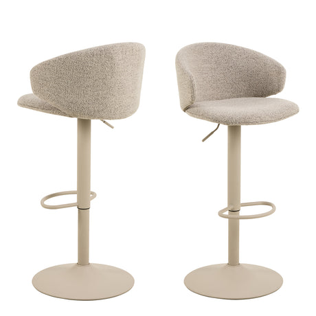 Ella Swivel Beige Bar Stool Set of 2