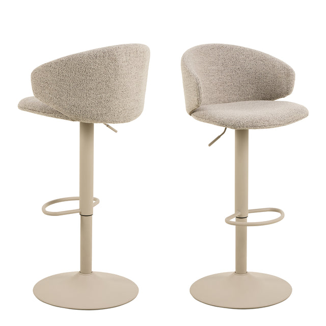 Ella Swivel Beige Bar Stool Set of 2