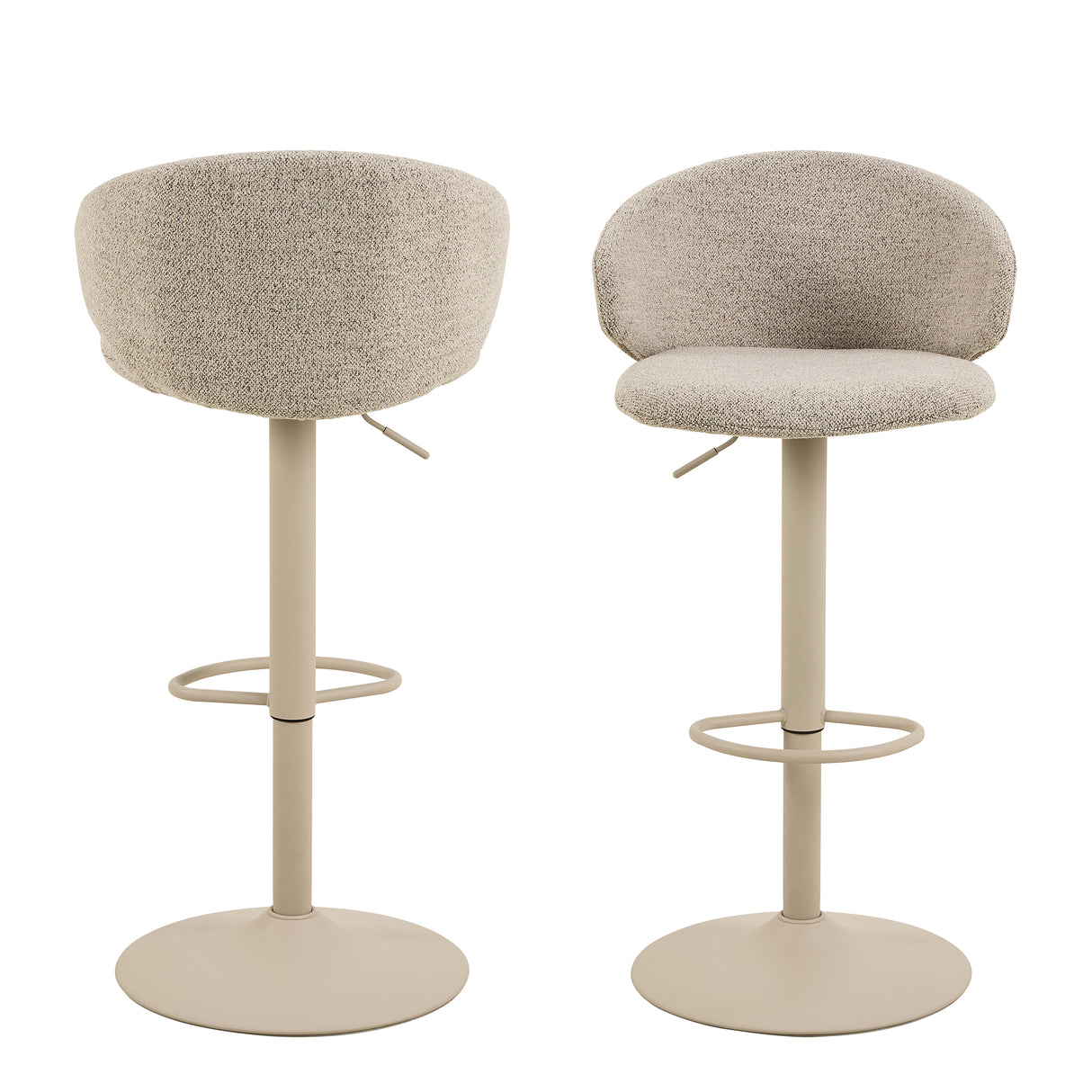 Ella Swivel Beige Bar Stool Set of 2