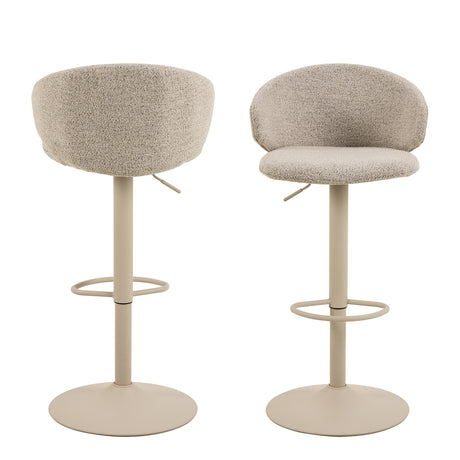 Ella Swivel Beige Bar Stool Set of 2