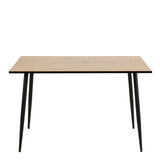 Wilma Dining Table with Oak Top & Black Legs