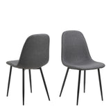 Wilma Dining Table Oak Top & Black Legs 120x75cm includes 4 Celia Dining Chairs in Light Grey