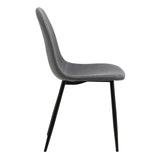 Wilma Dining Table Oak Top & Black Legs 120x75cm includes 4 Celia Dining Chairs in Light Grey
