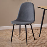 Wilma Dining Table Oak Top & Black Legs 120x75cm includes 4 Celia Dining Chairs in Light Grey