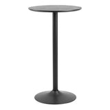 Ibiza Tall Round Bar Table with Black Ash Top and Matt Black Base