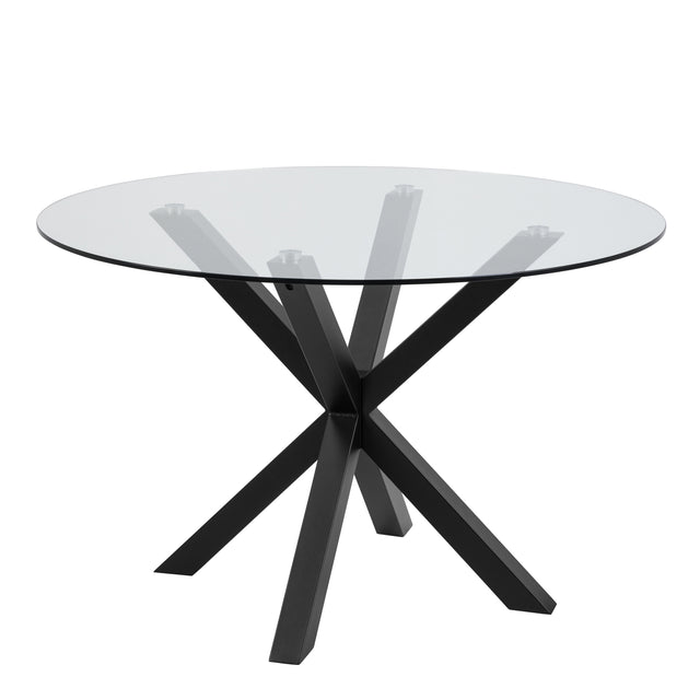 Heaven Round Dining Table with Clear Glass Top