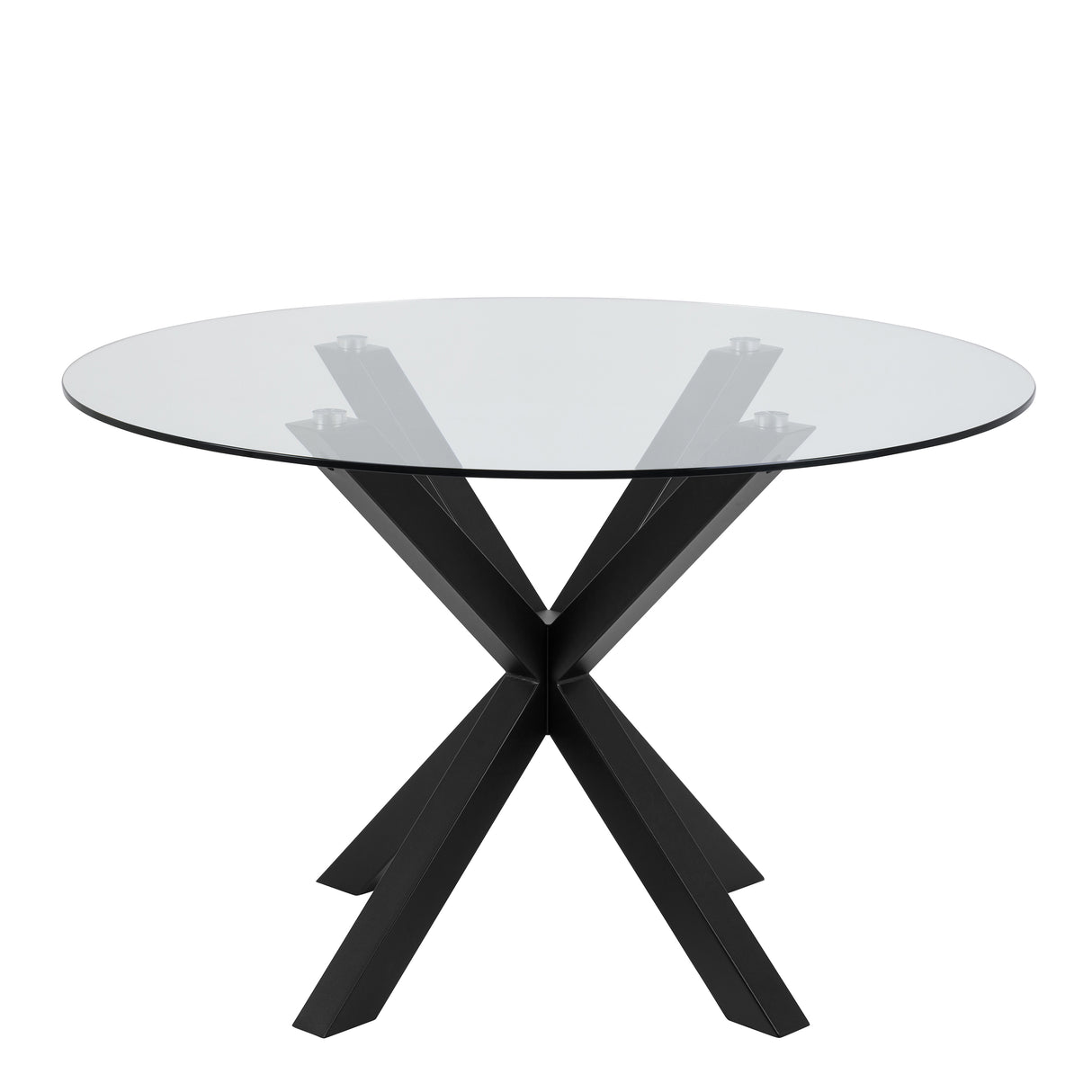 Heaven Round Dining Table with Clear Glass Top