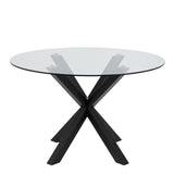 Heaven Round Dining Table with Clear Glass Top