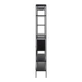 Angus Bookcase with 1 Sliding Door & 5 Shelves in Black