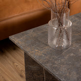 Vega Coffee Table with Marron Marble Top 140cm