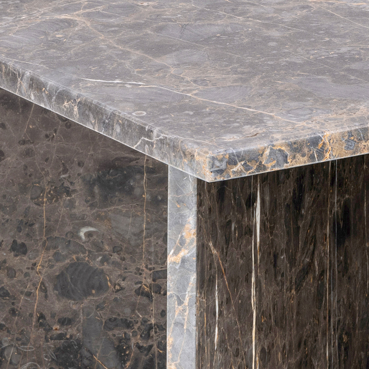 Vega Coffee Table with Marron Marble Top 140cm