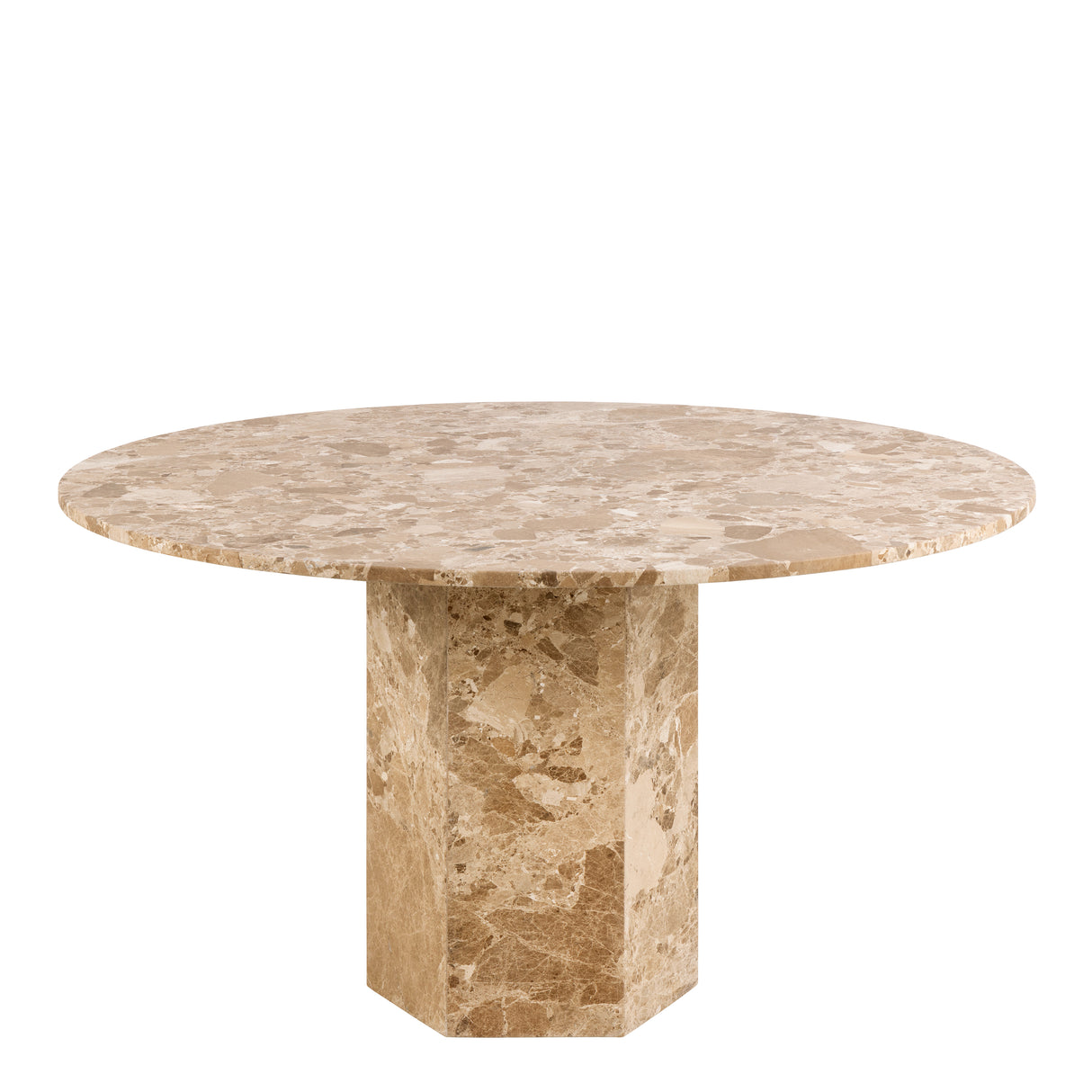 Naxos Round Dining Table in Brown Marble