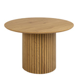 Yale Dining Table in Oak 120x75cm includes 4 Adele Fabric Dining Chairs in Grey