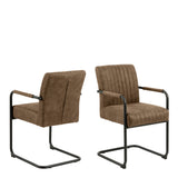 Yale Dining Table in Oak 120x75cm includes 4 Adele Fabric Dining Chairs in Light Brown