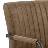 Yale Dining Table in Oak 120x75cm includes 4 Adele Fabric Dining Chairs in Light Brown