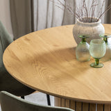 Yale Dining Table in Oak 120x75cm includes 4 Ines Dining Chairs in Olive Green