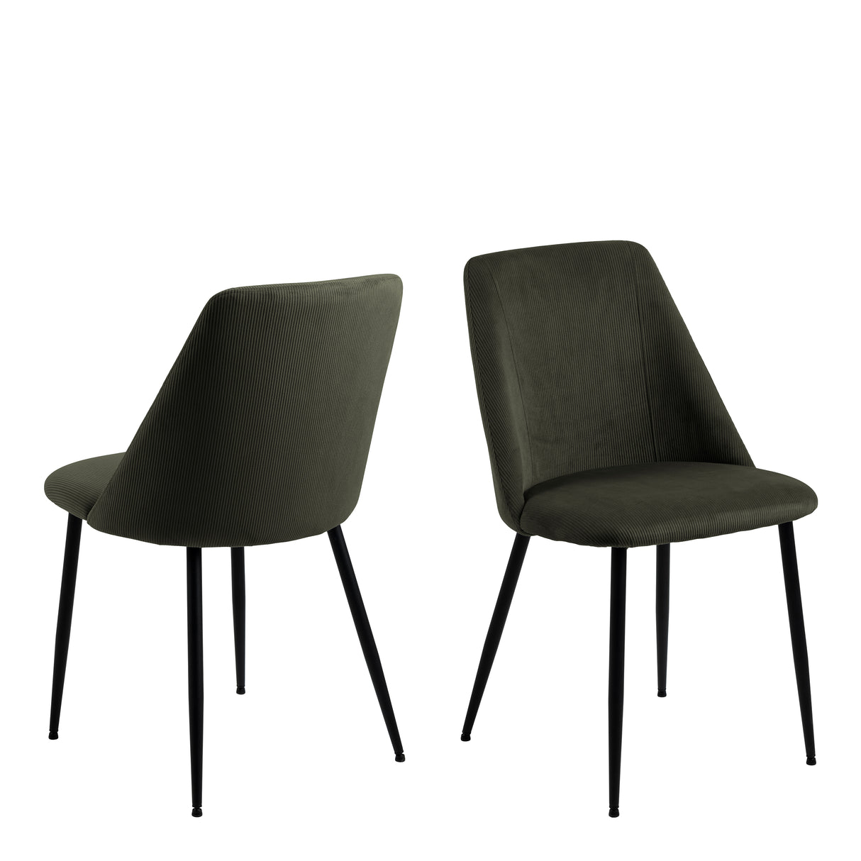 Yale Dining Table in Oak 120x75cm includes 4 Ines Dining Chairs in Olive Green