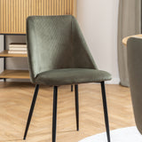 Yale Dining Table in Oak 120x75cm includes 4 Ines Dining Chairs in Olive Green
