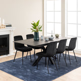 Heaven Extendable Dining Table with Ceramic Black Top 168cm