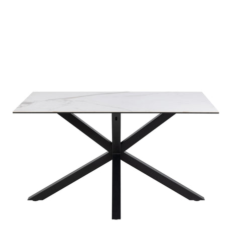 Heaven Dining Table with Ceramic White Top 135cm