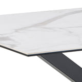 Heaven Dining Table with Ceramic White Top 135cm