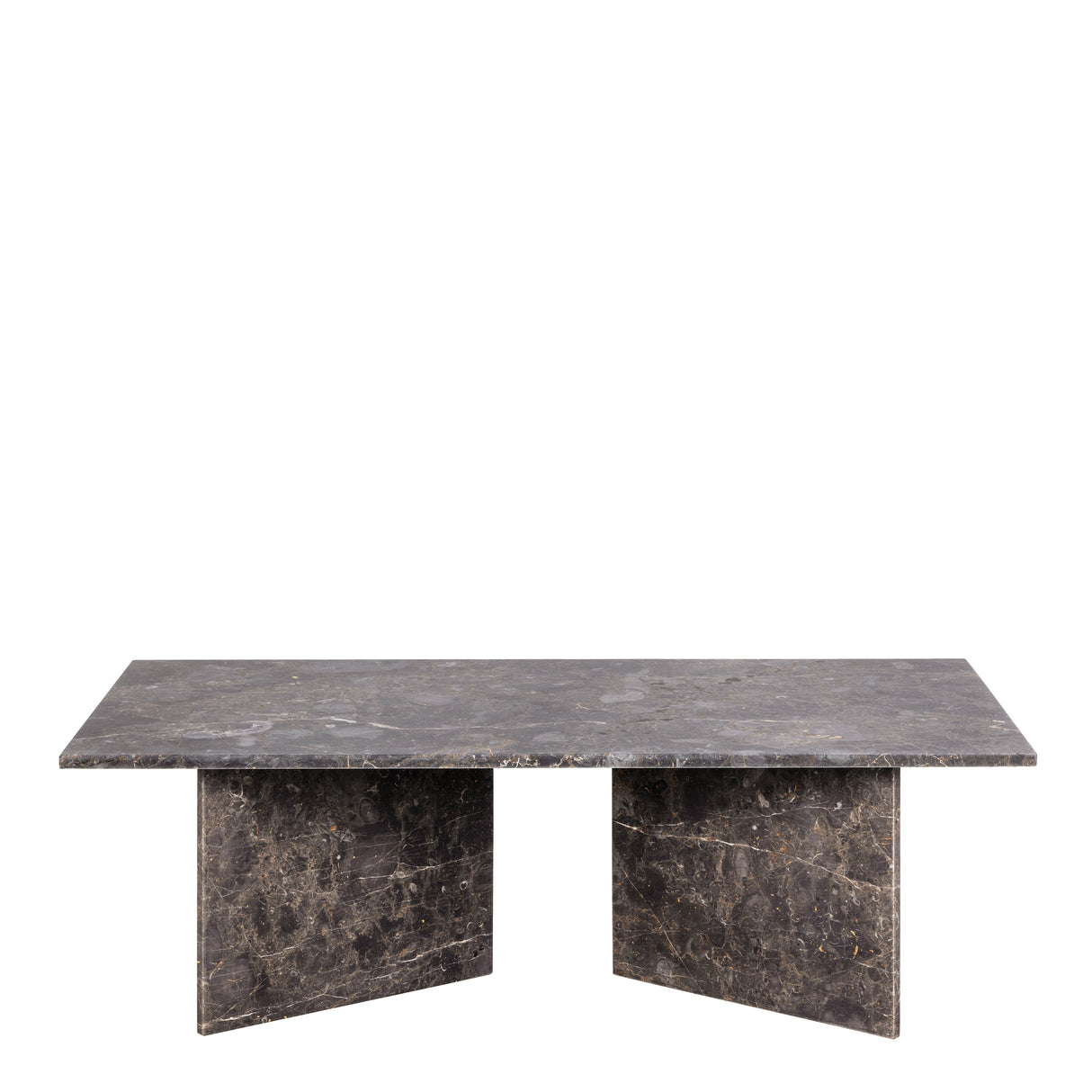 Vega Coffee Table with Marron Marble Top 90cm