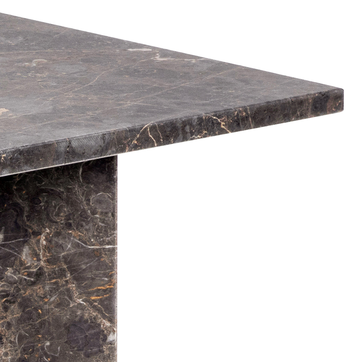 Vega Coffee Table with Marron Marble Top 90cm