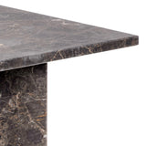 Vega Coffee Table with Marron Marble Top 90cm