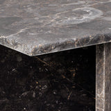Vega Coffee Table with Marron Marble Top 90cm