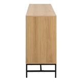 Albany Wide Chest of 6 Drawers in Oak/Black Legs