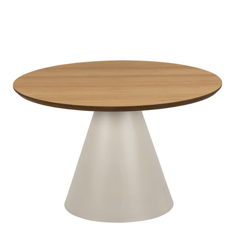 Soli Low Round Coffee Table in Oak/Grey 65x43cm