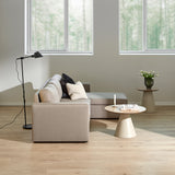 Soli Low Round Coffee Table in Oak/Grey 65x43cm