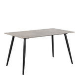 Wicklow Rectangular Dining Table in Grey/Black 140x75cm includes 4 Brooke Dining Chair in Taupe