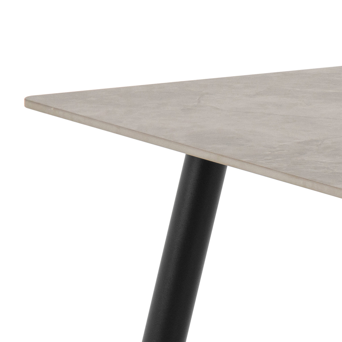 Wicklow Rectangular Dining Table in Grey/Black 140x75cm includes 4 Brooke Dining Chair in Taupe